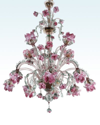 Lustre clássico - ROSETO-12 - BOTTEGA VENEZIANA - em vidro soprado / em vidro de Murano / para 12 lâmpadas