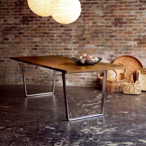 Mesa de jantar contemporânea - SLED - CondeHouse - em carvalho / em nogueira / em madeira maciça