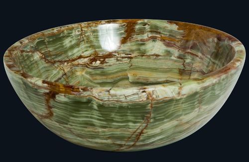 Cuba de apoio - GREEN ONYX - INDIA STONE EXPORT - em compósito / simples / redonda