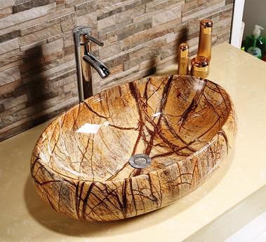 Cuba de apoio - RAIN FOREST GOLDEN MARBLE - INDIA STONE EXPORT - simples / da linha comercial