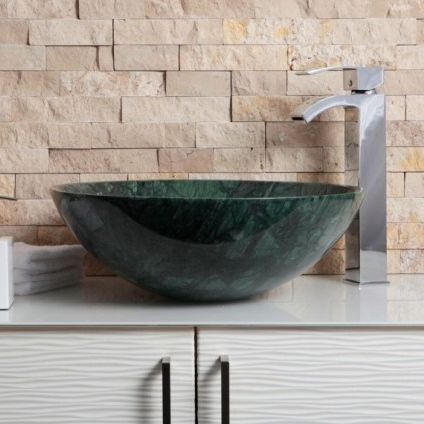 Cuba de apoio - GREEN MARBLE - INDIA STONE EXPORT - simples / redonda / da linha comercial