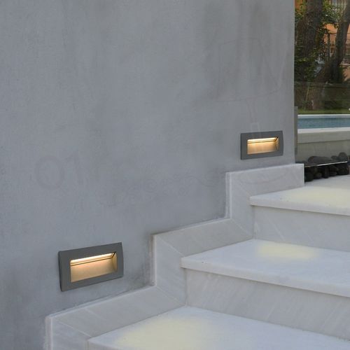 Luminária de embutir na parede - HYDROSTEP - Tupex Electric - de LED / retangular / IP65