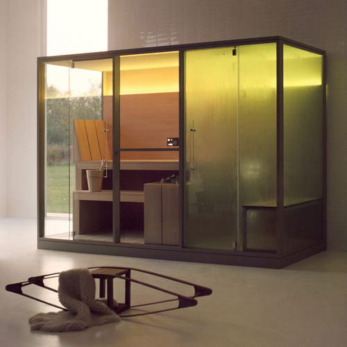 Sauna banho turco - MID - EFFE - da linha residencial / em Hemlock / em vidro