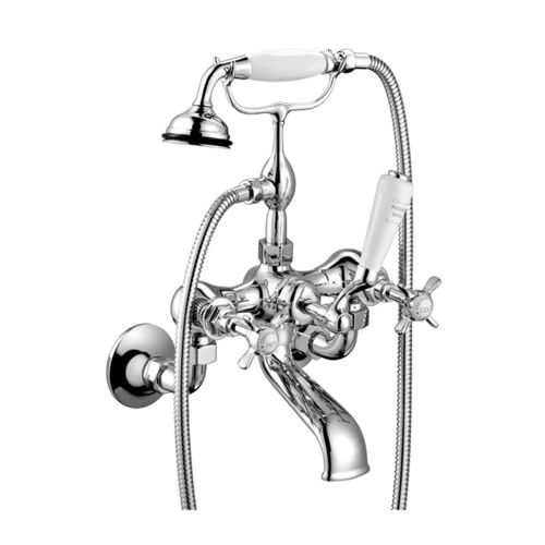 Misturador bicomando para banheira - 25 000 581 -  Czech & Speake - de parede / em metal cromado / para banheiro