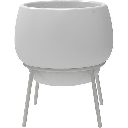 Vaso de jardim em polietileno - Lace - MOWEE - em aço inoxidável laqueado / redondo / com iluminação