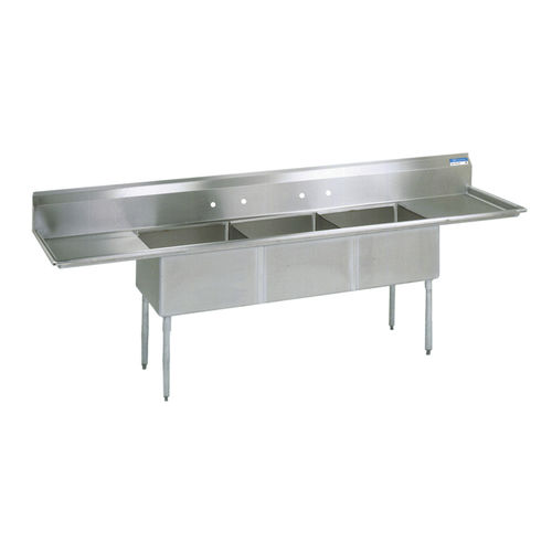 Pia com 3 cubas - 250474 - DIVERSIFIED WOODCRAFTS - sem escorredor / galvanizada / em aço inoxidável