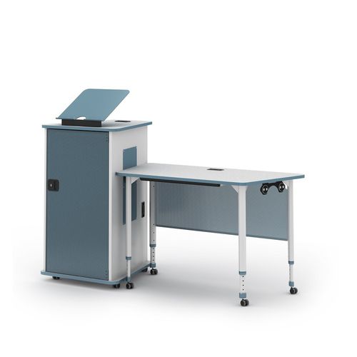 Mesa secretária com rodízios - CROSSFIT TEACHER - PARAGON FURNITURE INC - contemporânea / metálica / em HPL