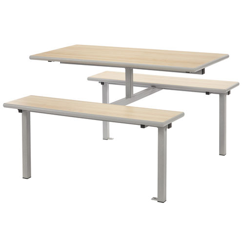 Conjunto de mesa e bancos contemporâneo - CAN-WOODMID - metalliform - em madeira / para ambiente interno / para escola