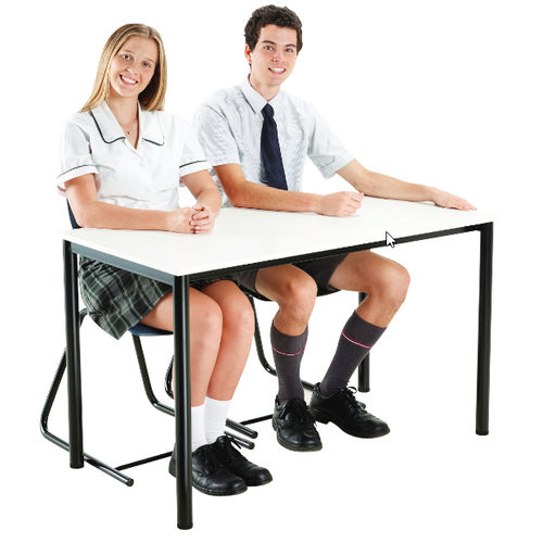 Mesa secretária de estilo - OXFORD - BATGER - em laminado / em aço / com 4 pés