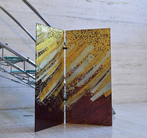 Biombo contemporâneo - Duco - em vidro / da linha comercial / dobrável