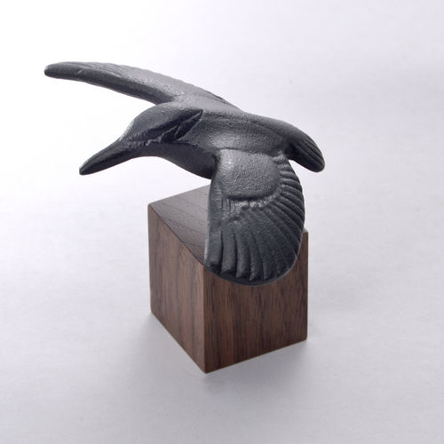 Escultura em ferro fundido - TR-04 - Chushin Kobo Co., Ltd. - verde / preta / amarela