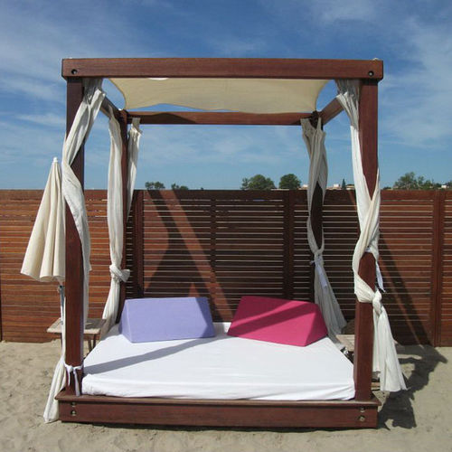 Gazebo em teca - VIP MILLESIM - Beach Concept - com cobertura de lona / com estrutura em madeira / da linha comercial