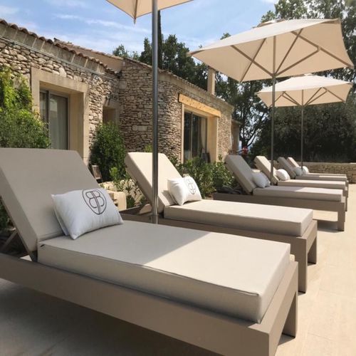 Espreguiçadeira de 1 lugar - Bain de soleil 1 place - MOUSSES ETOILES - contemporânea / em Batyline® / em tecido revestido de PVC