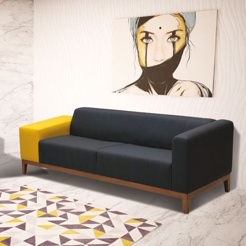 Sofá contemporâneo - GRAND - OFISTIM - em tecido / preto / da linha comercial
