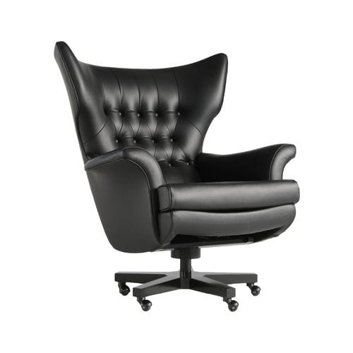 Poltronas de escritório Chesterfield - BONDAGE  - Pierre COUNOT BLANDIN - em couro / em faia / de orelhas