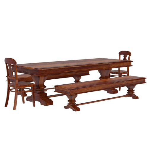 Conjunto de mesa e bancos clássico - REMON - Furniture BoutiQ - em madeira / para ambiente interno / da linha residencial