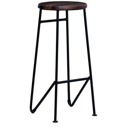 Banqueta alta contemporânea - ENKALE - Furniture BoutiQ - em madeira maciça / com base em ferro / com 4 pés