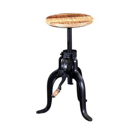 Banqueta alta clássica - INDUSTRIAL - Furniture BoutiQ - em madeira maciça / com base em ferro / com 3 pés