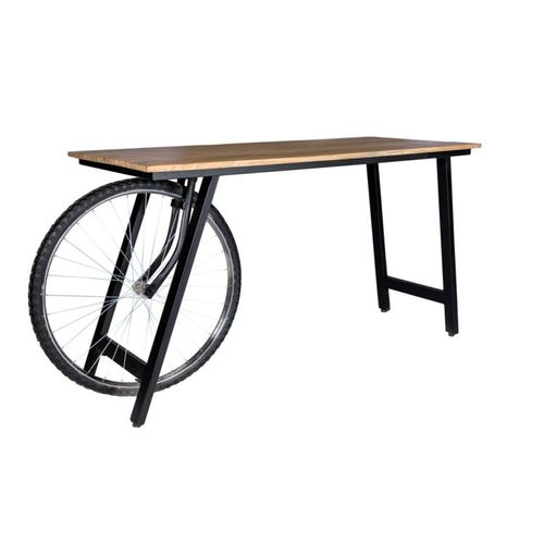 Mesa secretária de piso - SARAVEN - Furniture BoutiQ - de design industrial / em madeira maciça / reta