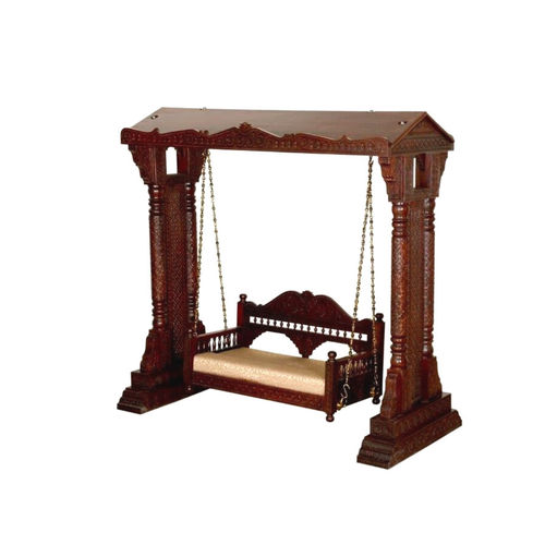 Baloiço em madeira maciça - KING - Furniture BoutiQ - com almofada removível / de 2 lugares / com proteção solar