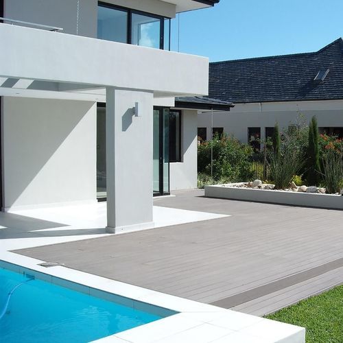 Tábua de deck em madeira - CAPE COD GREY - Décoplus Parquets - em compósito / em polímero / efeito de madeira