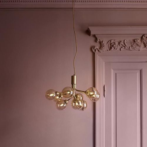 Lustre contemporâneo - APIALES 9 GOLD  - Nuura - em vidro soprado / em latão escovado / de LED