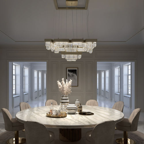 Lustre contemporâneo - EX02_O - Patrizia Garganti - em cristal / metálico / da linha comercial