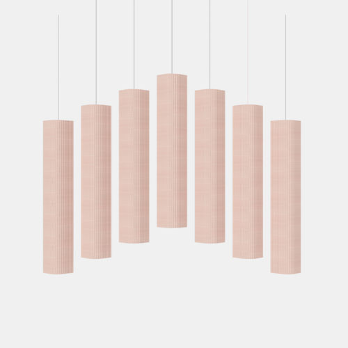Separador de estações de trabalho suspenso - MOSS HANG - SilentLab - em tecido acústico / verde / rosa