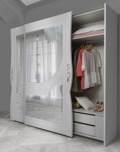 Guarda-roupa contemporâneo - Brielle - FPM TUTTOMOBILI - em madeira laqueada / com portas de correr / com espelho