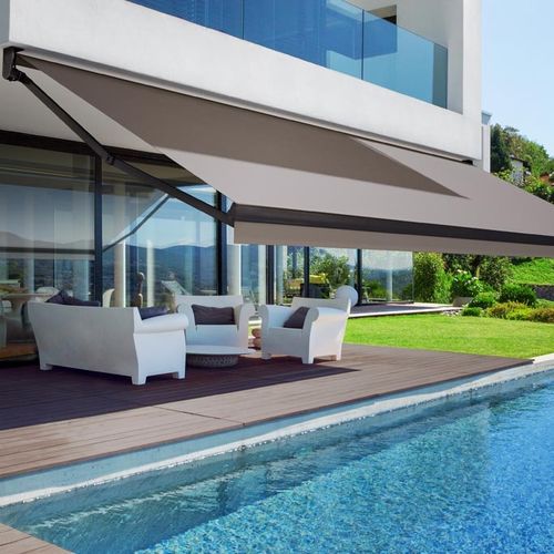 Toldo reto com box - A1 SMART - gaviota - motorizado / para pátio / branco