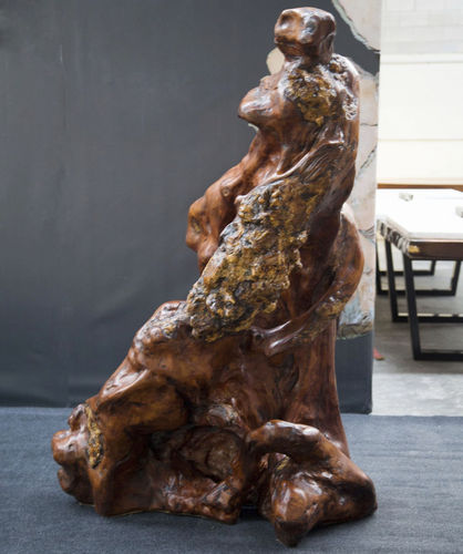 Escultura em madeira - Lonely Thinker - Icewood - de parede / arte figurativa / contemporânea