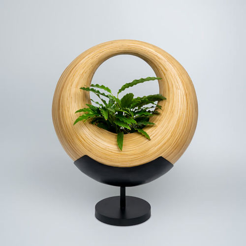Vaso de design original - DONAT - Bambusa Bali - em bambu / feito à mão