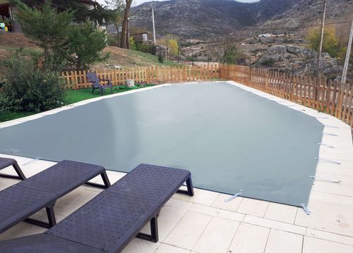 Capa de piscina com ilhoses - Gray  - International Cover Pool - manual / de segurança / de inverno