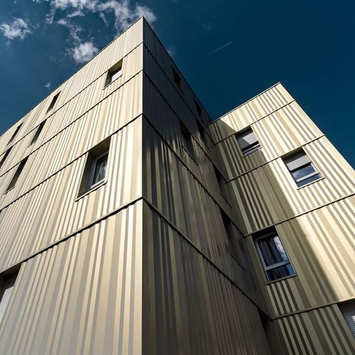 Revestimento de fachada em painéis - PEARL ANTIGRAFFITI  - ArcelorMittal Building Solutions - em aço galvanizado / em chapa / em gesso