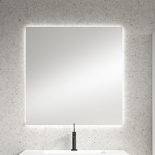 Espelho para banheiro de parede - LIGHT  - Visobath - contemporâneo / quadrado / com iluminação