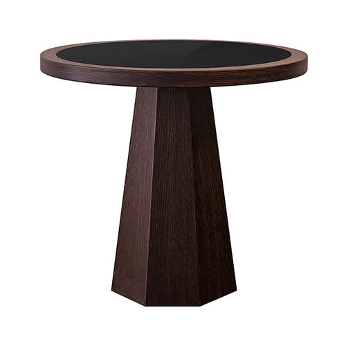 Mesa lateral contemporânea - VTA316 - Voila Spanish Furniture S.L. - com folheado de madeira / em vidro laqueado / com base em nogueira americana