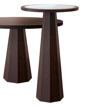 Mesa alta contemporânea - VTA316 - Voila Spanish Furniture S.L. - com folheado de madeira / em nogueira americana / com base em nogueira americana