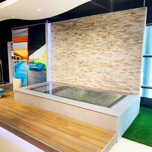 Piscina em painéis - 1x3 - Piscine inox Talya - para ambiente interno / semienterrada / em grés porcelanato