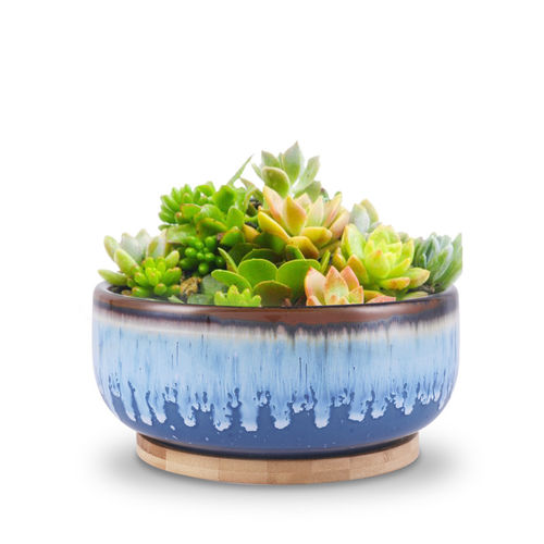 Vaso de jardim em cerâmica esmaltada - AN0062 - Guangzhou Ancooly Gardening LTD - de instalação livre / redondo / da linha residencial