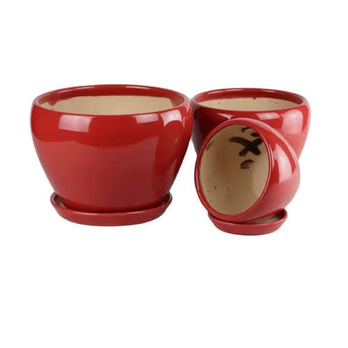 Vaso de jardim em cerâmica esmaltada - AN112201 series - Guangzhou Ancooly Gardening LTD - freestanding / redondo / da linha residencial