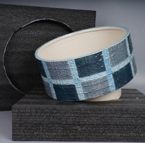 Vaso de jardim em cerâmica esmaltada - Weave  - Guangzhou Ancooly Gardening LTD - freestanding / redondo / da linha residencial