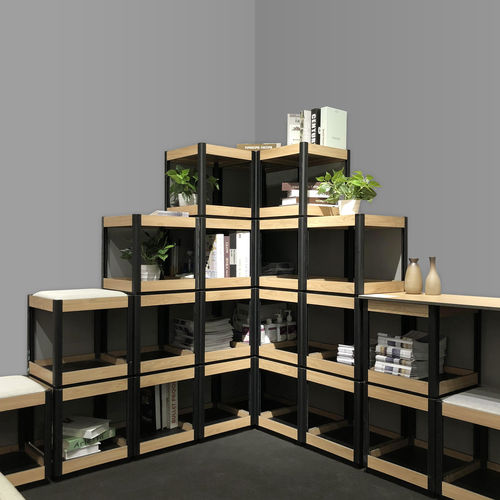 Estante de canto - DEBO-FURNITURE-11 - DEBO - contemporânea / em HPL / em laminado