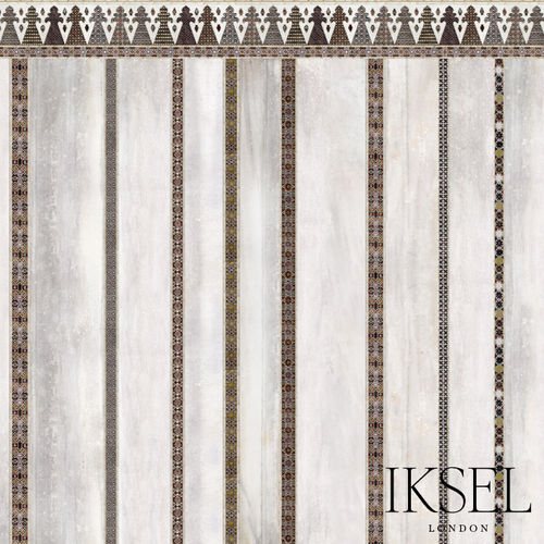 Papel de parede contemporâneo - SC139 Palermo Stripes Original - Iksel Decorative Arts - panorâmico / com padrão geométrico / cinza