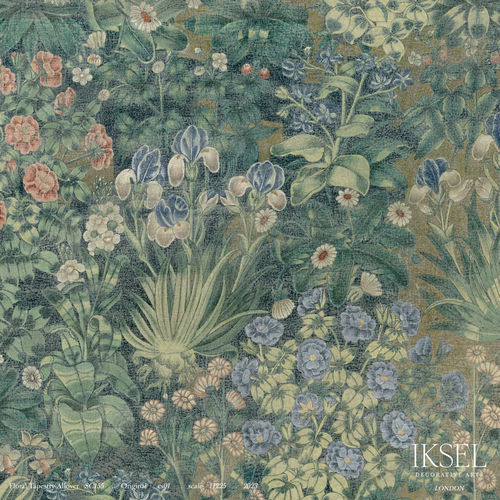 Papel de parede contemporâneo - SC155 Floral Tapestry Allover - Iksel Decorative Arts - em fibra de vidro / vinílico / com natureza