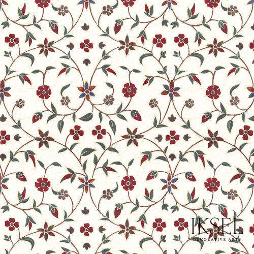 Papel de parede contemporâneo - RW303 Indian Arabesque - Iksel Decorative Arts - em fibra de vidro / vinílico / em PVC