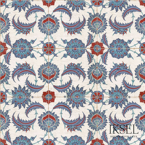 Papel de parede contemporâneo - IZNIK RUSTEM RW102 - Iksel Decorative Arts - em fibra de vidro / vinílico / com natureza