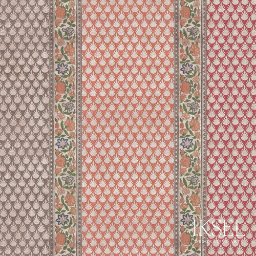 Papel de parede contemporâneo - RW919 Kashan Stripe - Iksel Decorative Arts - em fibra de vidro / vinílico / floral