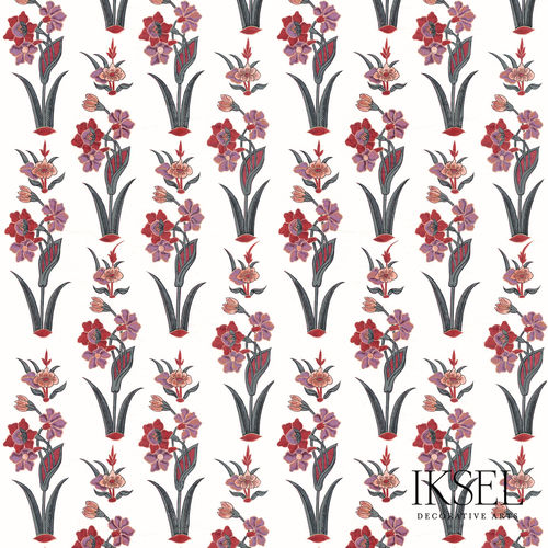 Papel de parede contemporâneo - RW304 Large Boteh - Iksel Decorative Arts - em fibra de vidro / vinílico / com padrão floral