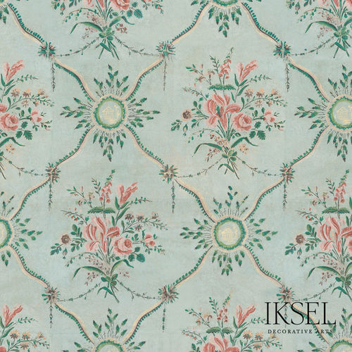 Papel de parede contemporâneo - RW414 Louis XVI Bouquet - Iksel Decorative Arts - em fibra de vidro / vinílico / com natureza