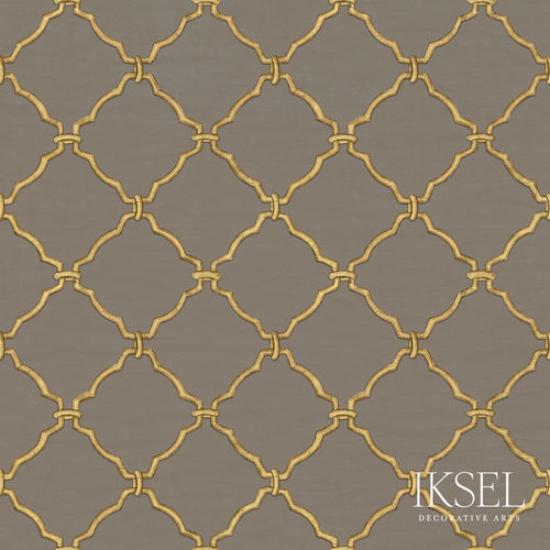 Papel de parede contemporâneo - RW322 Jali Dvi - Iksel Decorative Arts - em fibra de vidro / vinílico / com padrão geométrico